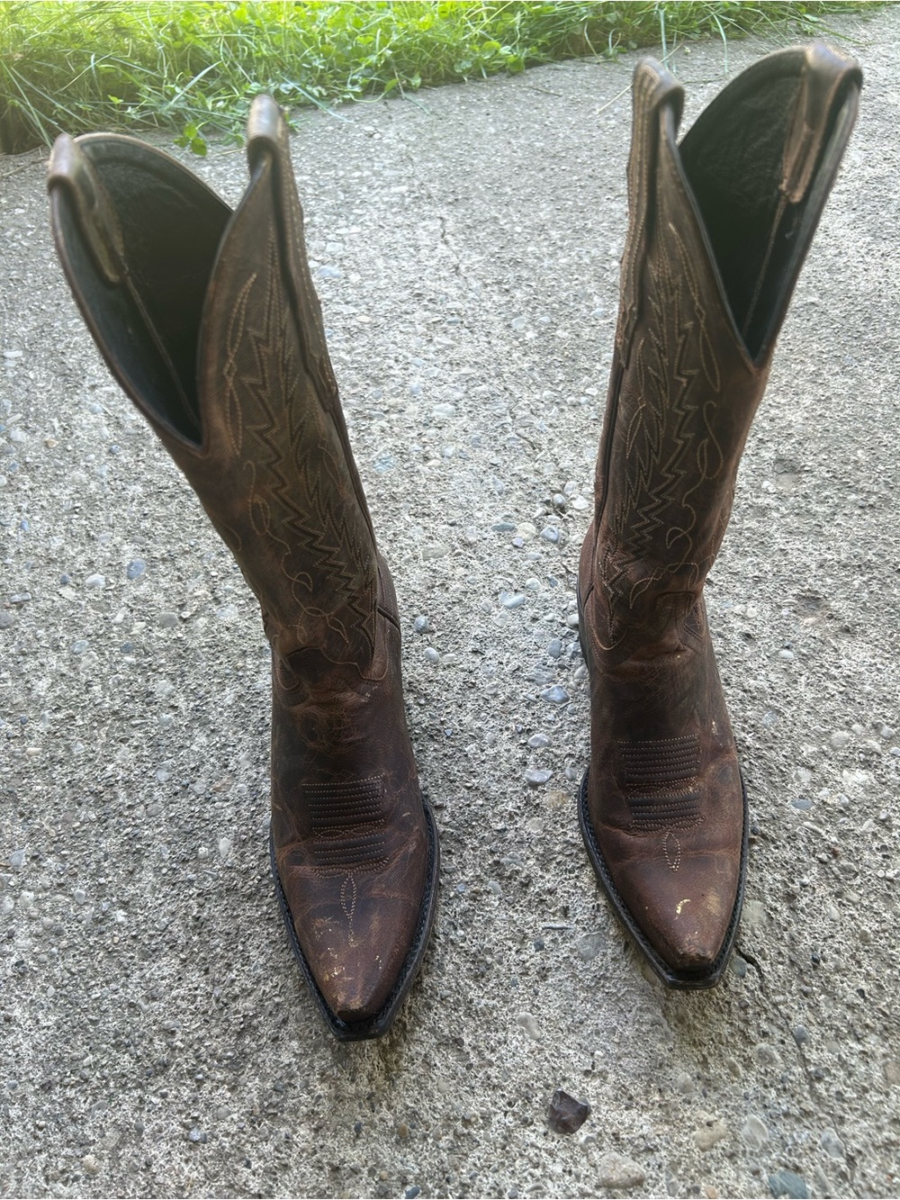 Avenders Brown Leather Western Cowgirl Boots Sz 6.5 B